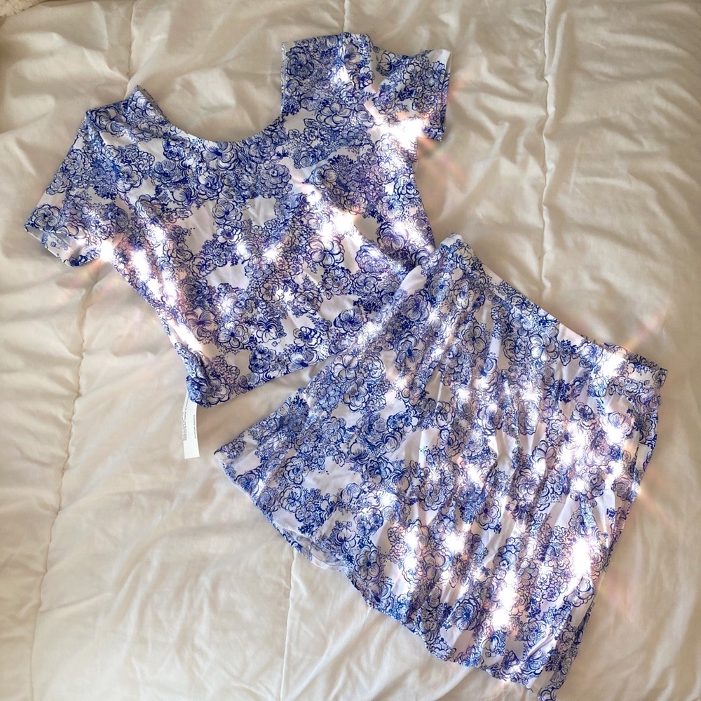 American Apparel Blue Floral SET